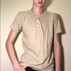 Beige American Eagle Henley Tee
